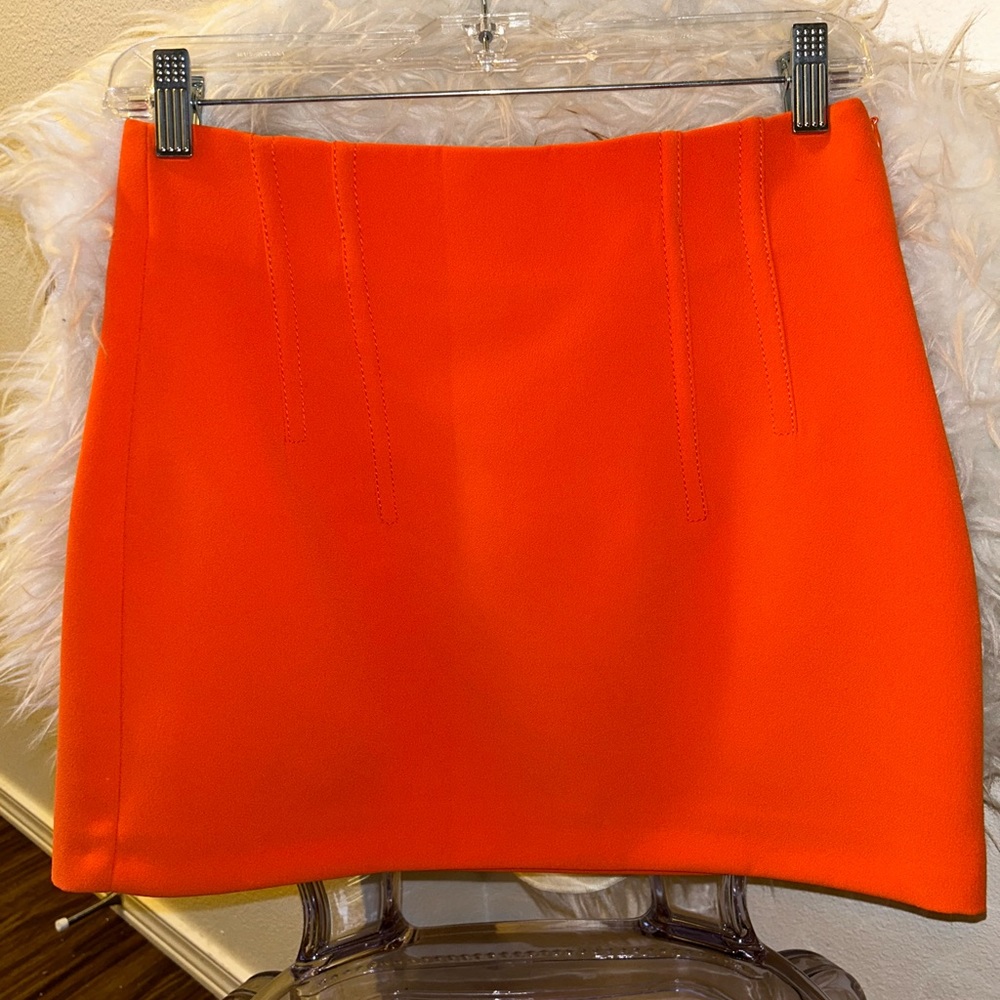 Zara Orange A-line skirt